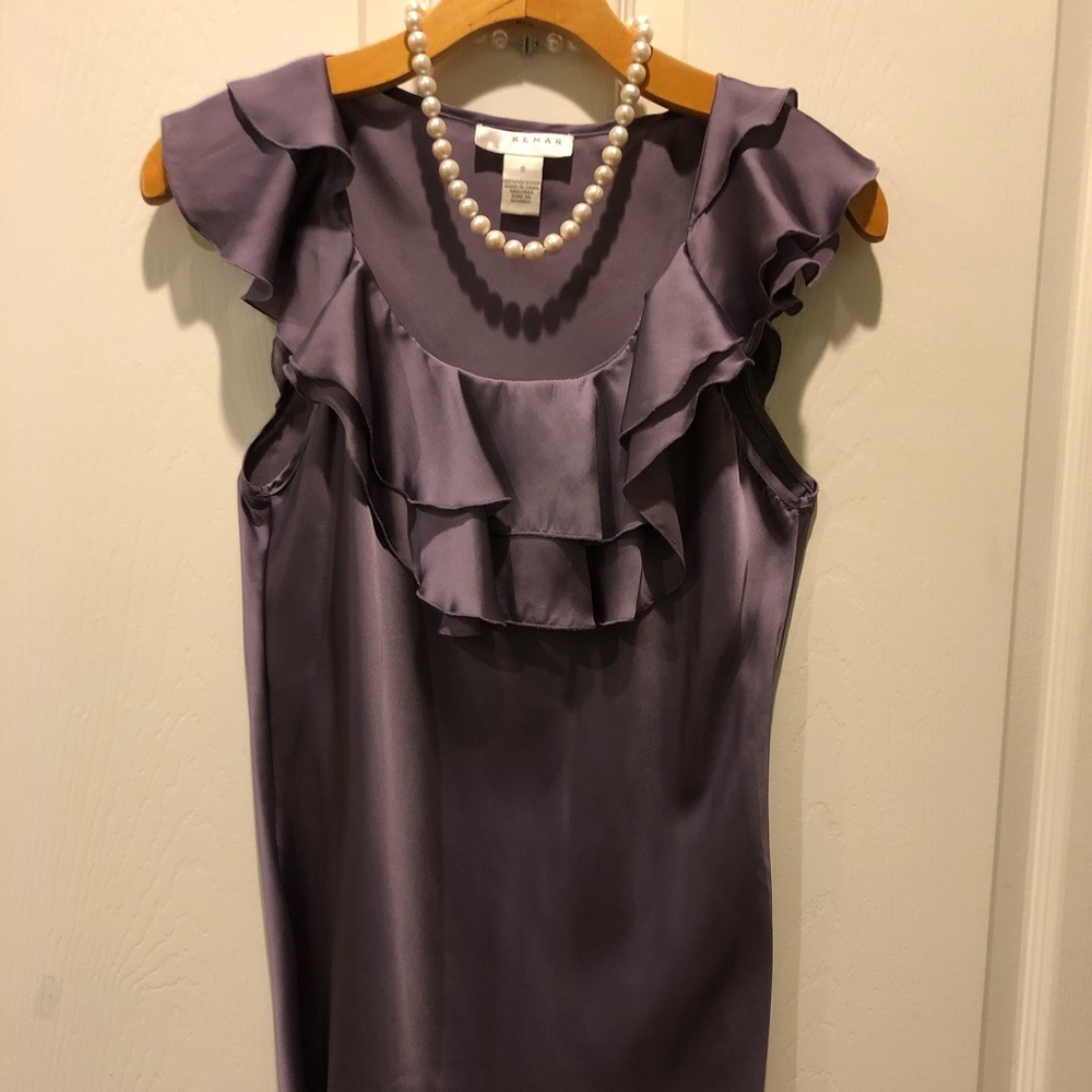 EUC.  Kenar lavender ruffles camisole blouse